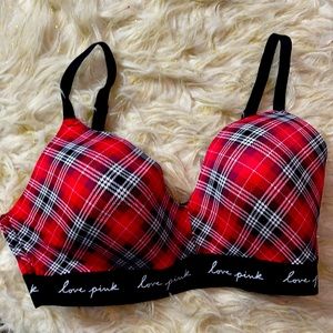 Plaid Pink Victoria’s Secret push up bra